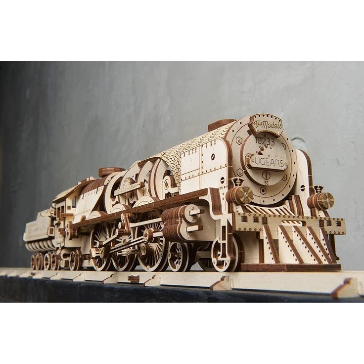 UGEARS 3D Puzzle Express Dampflokomotive Holzpuzzle Modellbau Set Denkspiel - DIY Puzzle Lernspielzeug - Umweltfreundlicher Holz Modellbausatz - Für Erwachsene & Kinder – Bild 3