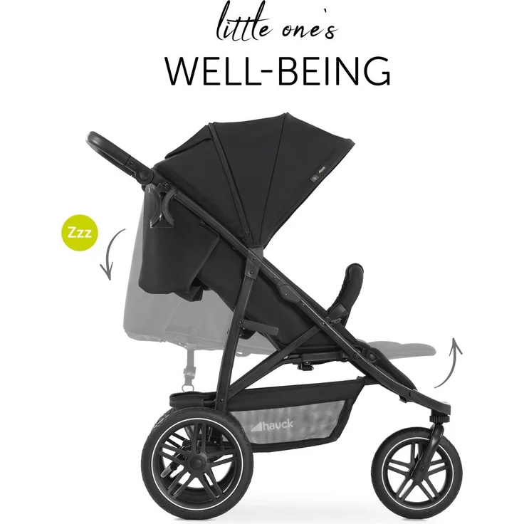 Hauck Dreirad Buggy Rapid 3R bis 25 kg, Großes Sonnenverdeck, Klein Zusammenklappbar, Höhenverstellbar, mit Liegefunktion, Große All Terrain Räder, Getränke Halter, Schwarz – Bild 11