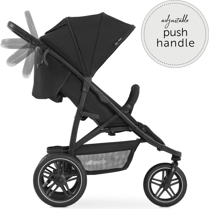 Hauck Dreirad Buggy Rapid 3R bis 25 kg, Großes Sonnenverdeck, Klein Zusammenklappbar, Höhenverstellbar, mit Liegefunktion, Große All Terrain Räder, Getränke Halter, Schwarz – Bild 9