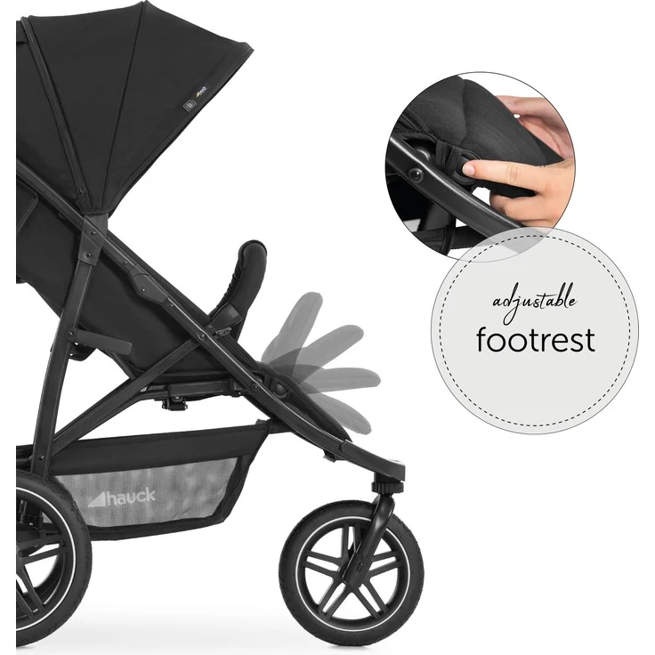 Hauck Dreirad Buggy Rapid 3R bis 25 kg, Großes Sonnenverdeck, Klein Zusammenklappbar, Höhenverstellbar, mit Liegefunktion, Große All Terrain Räder, Getränke Halter, Schwarz – Bild 12