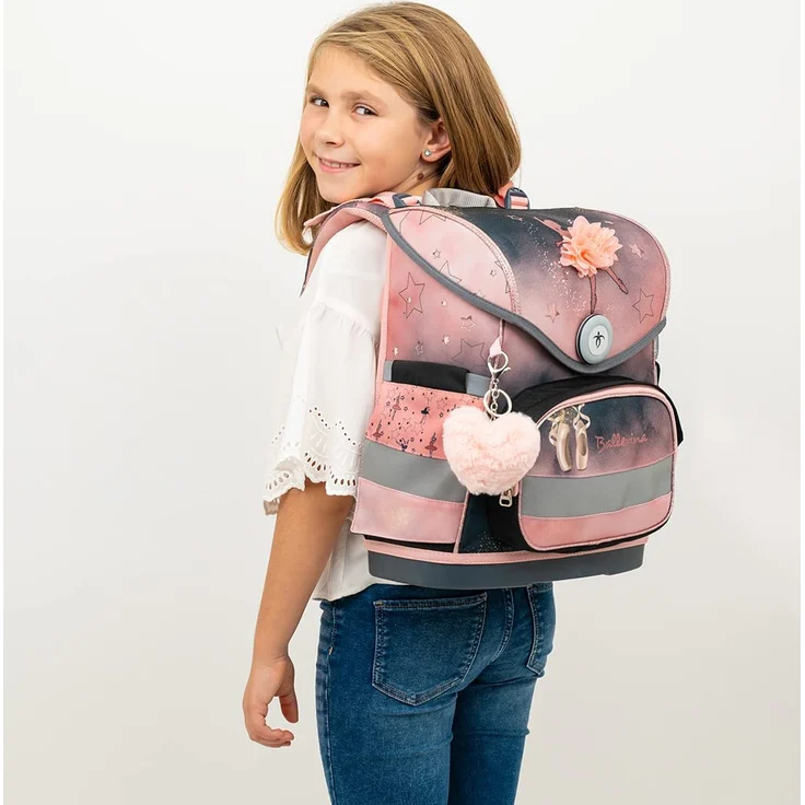 Compact Ballerina Black Pink Schulranzen Set 4 tlg. mit Brustgurt für Mädchen – Bild 7
