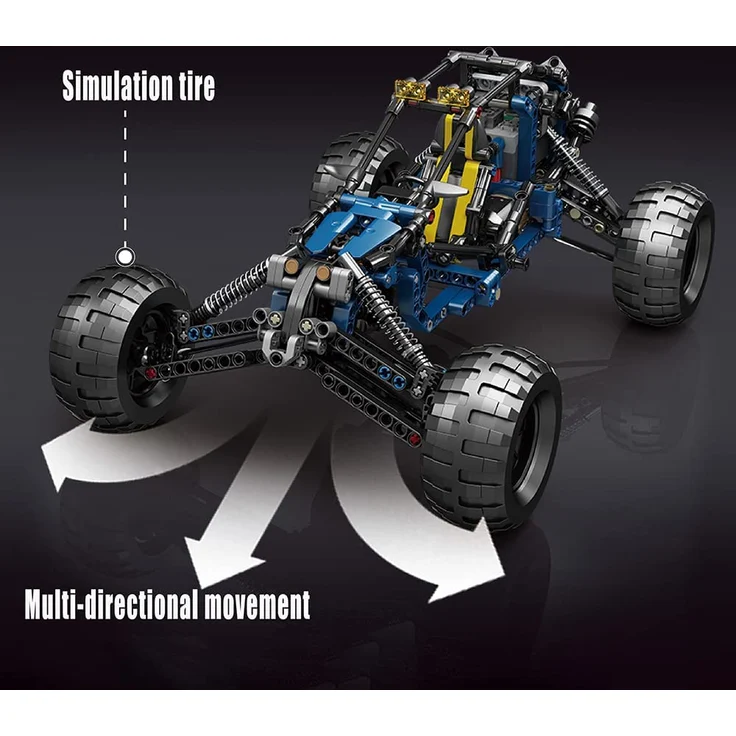 Mould King 18018 - 2,4 Ghz Technik RC Desert Lightning Buggy - 515 Klemmbausteine – Bild 3