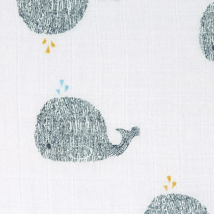 LÄSSIG Mulltücher Heavenly Soft Swaddle L, Little Water Whale - LÄSSIG 1312001452 – Bild 4