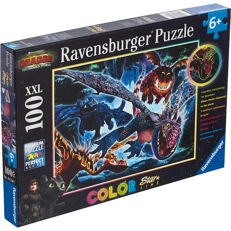 Ravensburger Kinderpuzzle 13710 - Leuchtende Dragons - 100 Teile