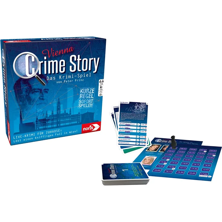 Noris 606201888 Crime Story Vienna-Das Detektiv Spiel-Storybasiertes Krimi-Kartenspiel zum Thema Wien, ab 12 Jahren