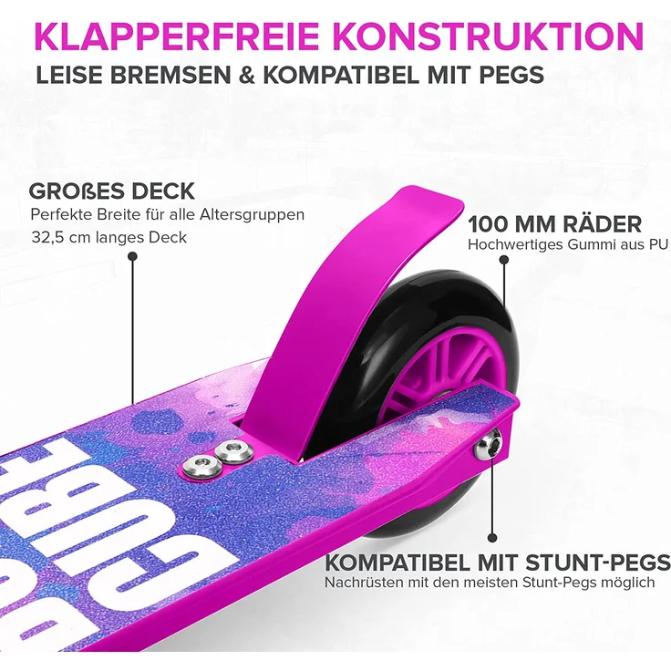 BOLDCUBE Stunt Purple 2-Rad Scooter – Bild 6