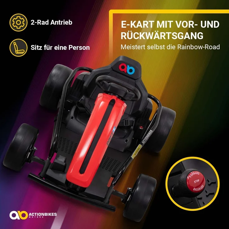 Drift-Kart SX1968 Drift-Scooter Go-Kart E-Kart Kinderfahrzeug mit Drift-Funktion (Rot) – Bild 2