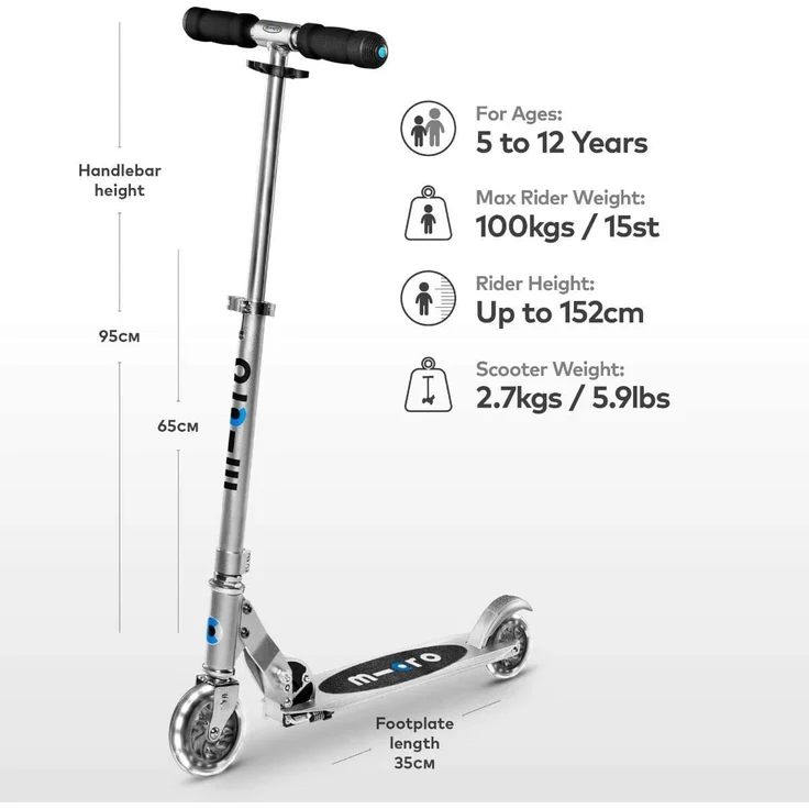 Micro Scooter Sprite Silver matt LED SA0216 – Bild 6