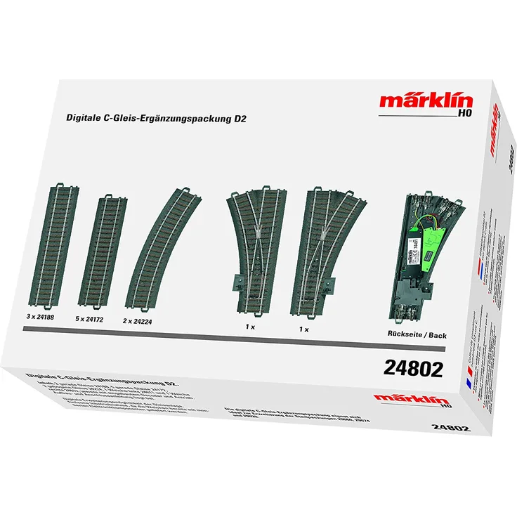 Märklin 24802 - Digitale C-Gleis-Ergänzungspackung D2, Spur H0