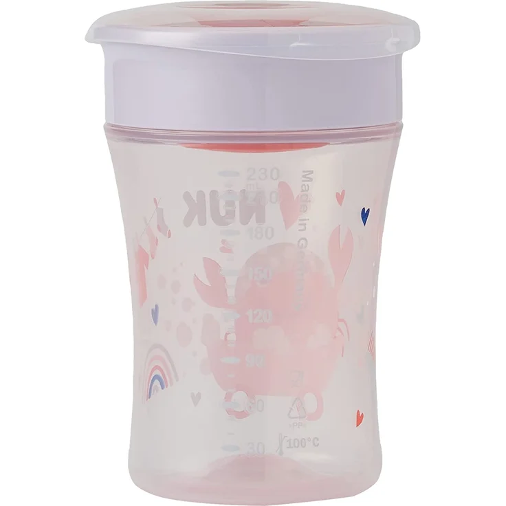 NUK Magic Cup & Mini Magic Cup Trinklernbecher, Duo-Set | auslaufsicherer 360°-Trinkrand | ab 6 Monaten | auslaufsicher und BPA-frei | 160 ml & 230 ml | rot – Bild 4