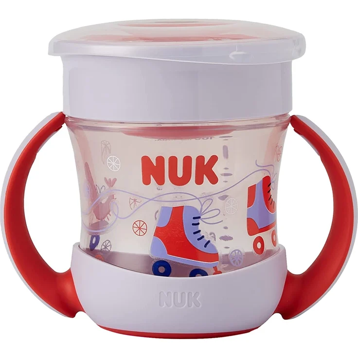 NUK Magic Cup & Mini Magic Cup Trinklernbecher, Duo-Set | auslaufsicherer 360°-Trinkrand | ab 6 Monaten | auslaufsicher und BPA-frei | 160 ml & 230 ml | rot – Bild 2