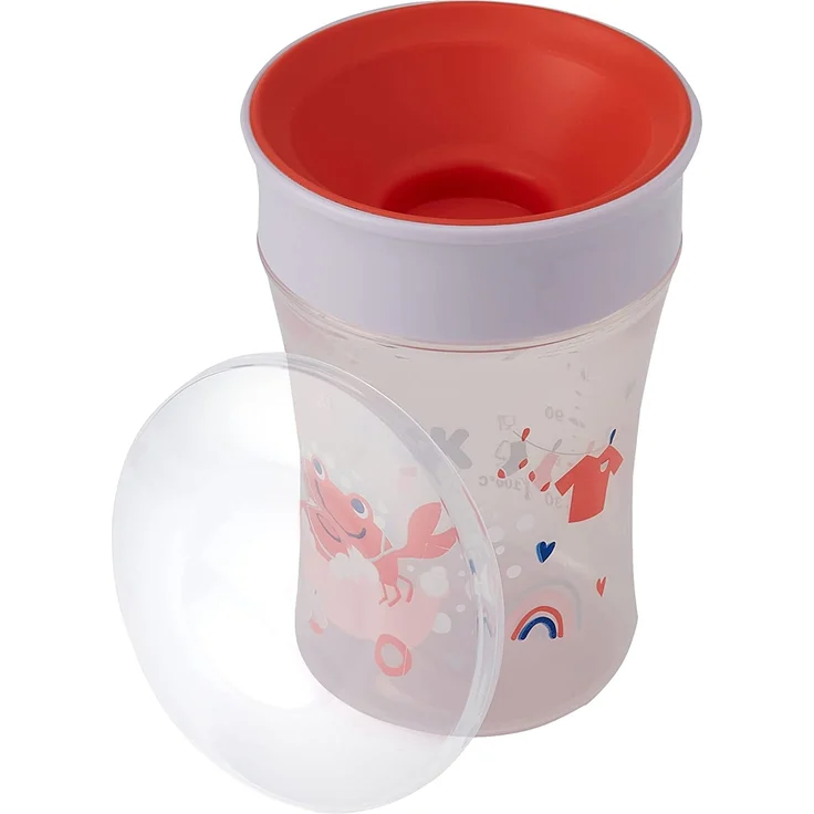NUK Magic Cup & Mini Magic Cup Trinklernbecher, Duo-Set | auslaufsicherer 360°-Trinkrand | ab 6 Monaten | auslaufsicher und BPA-frei | 160 ml & 230 ml | rot – Bild 5