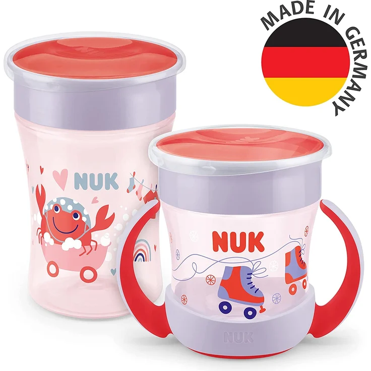 NUK Magic Cup & Mini Magic Cup Trinklernbecher, Duo-Set | auslaufsicherer 360°-Trinkrand | ab 6 Monaten | auslaufsicher und BPA-frei | 160 ml & 230 ml | rot – Bild 7