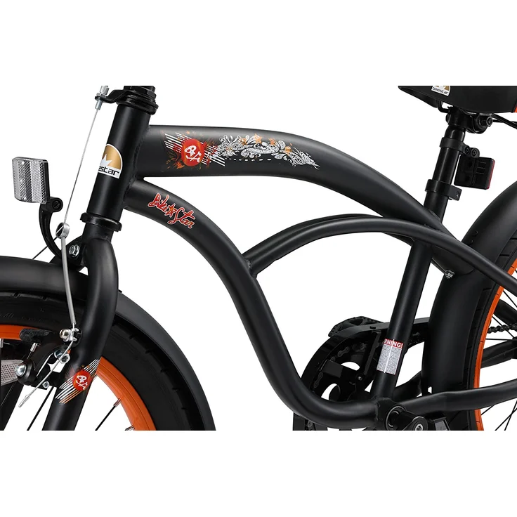 Bikestar Jugendfahrrad, 1 Gang, 20 Zoll, schwarz/orange – Bild 5