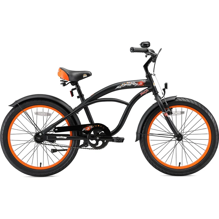 Bikestar Jugendfahrrad, 1 Gang, 20 Zoll, schwarz/orange – Bild 2