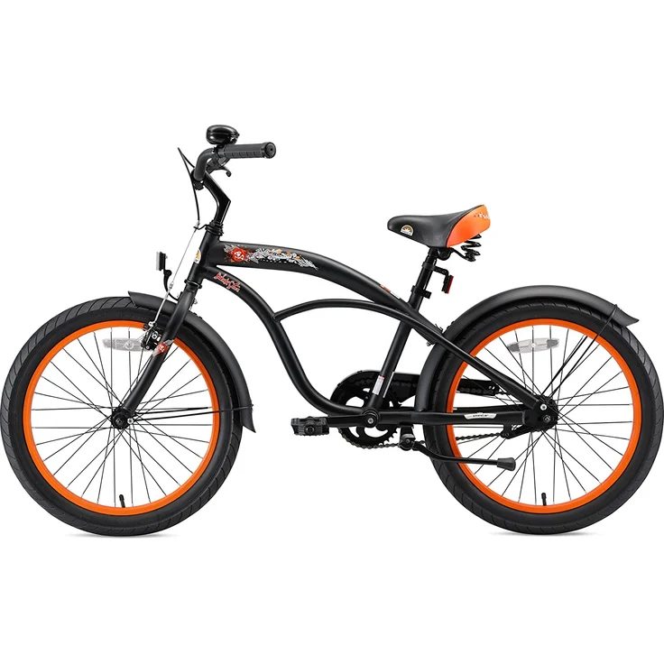 Bikestar Jugendfahrrad, 1 Gang, 20 Zoll, schwarz/orange – Bild 3
