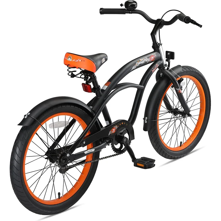 Bikestar Jugendfahrrad, 1 Gang, 20 Zoll, schwarz/orange – Bild 4