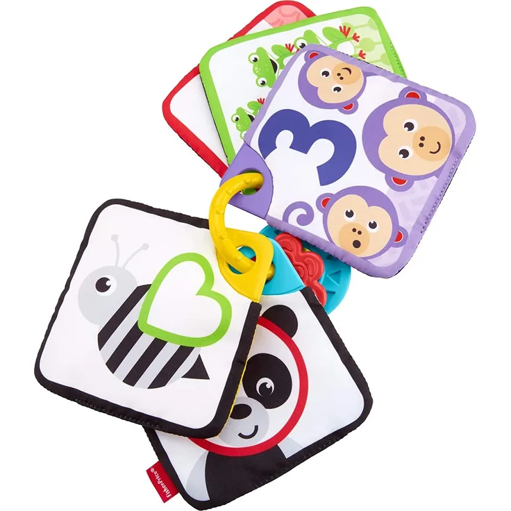 Fisher-Price GFX90 Spielkarten mit Ring, Zahlen und Tiermotiven