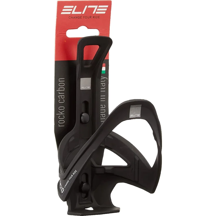 Trinkflaschenhalter Elite Rocko Carbon, schwarz matt/weiß – Bild 1