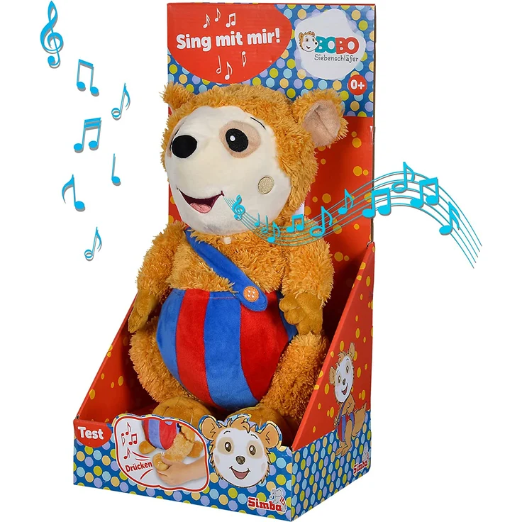 Simba 109241017 Bobo Siebenschläfer/Sing mit Mir Plüschtier / 35cm / Kinderbuchklassiker/Für Kinder ab 3 Jahren geeignet – Bild 1