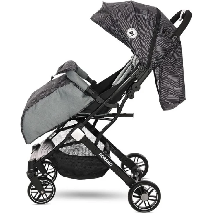Lorelli Kinderwagen Fiorano faltbar, Ablagekorb, Frontbügel abnehmbar, Bremse grau hellgrau – Bild 4