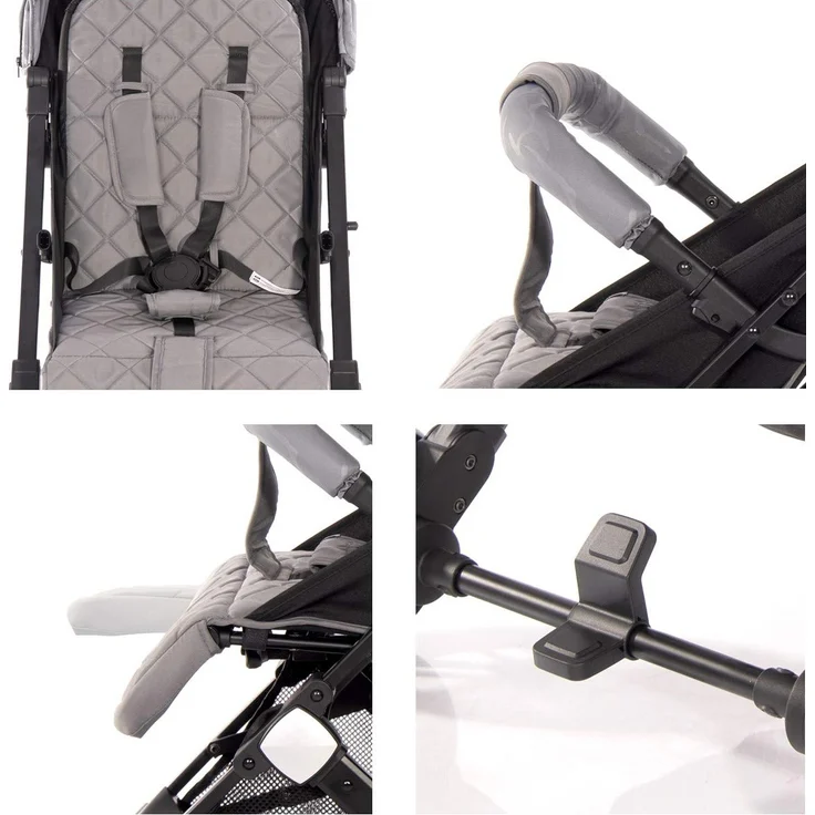 Lorelli Kinderwagen Fiorano faltbar, Ablagekorb, Frontbügel abnehmbar, Bremse grau hellgrau – Bild 6