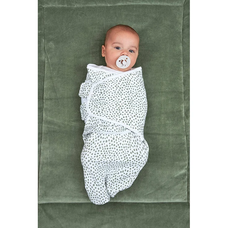 Meyco Baby Cheetah/Uni Pucksack 2er Pack, Erstausstattung Neugeborene (Pucktuch für Babys ab 0-3 Monaten, weicher Schlafkomfort, atmungsaktiv und feuchtigkeitsabsorbierend, Einschlafhilfe), Waldgrün – Bild 4