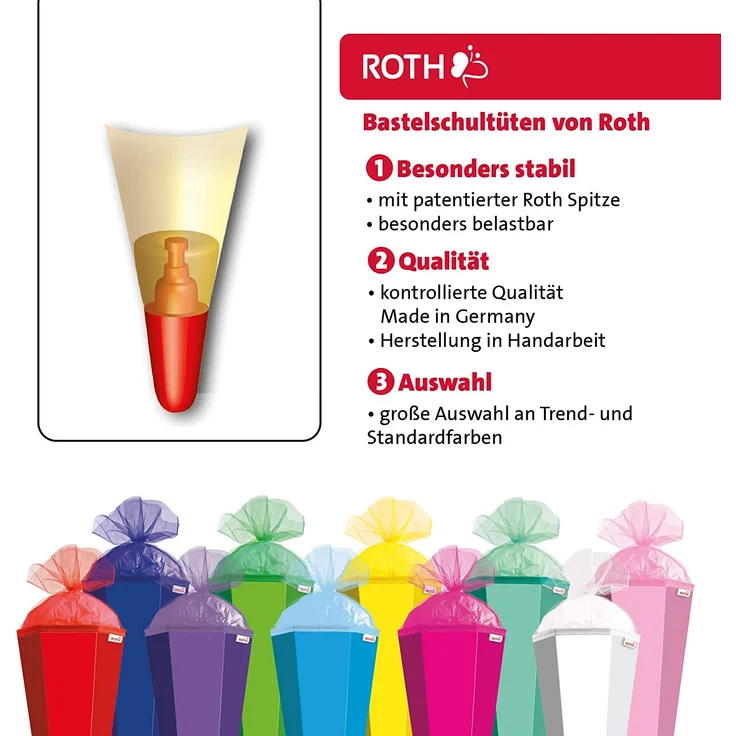 Roth Schultüte - 70cm Ultramarinblau Schultüte – Bild 6