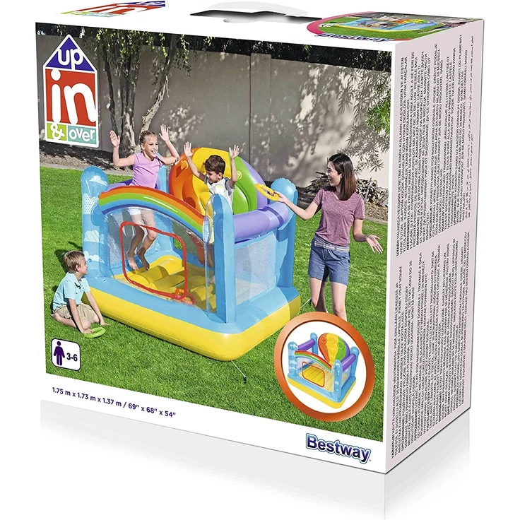 Bestway Hüpfburg Regenbogen Maße aufgeblasen: 175 x 173 x 137 cm (LxBxH) – Bild 3