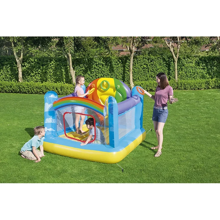 Bestway Hüpfburg Regenbogen Maße aufgeblasen: 175 x 173 x 137 cm (LxBxH) – Bild 2