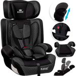 KIDIZ® Autokindersitz Kindersitz Kinderautositz | Autositz Sitzschale | 9 kg - 36 kg 1-12 Jahre | Gruppe 1/2 / 3 | universal | zugelassen nach ECE R44/04 | 6 verschiedenen Farben | Schwarz