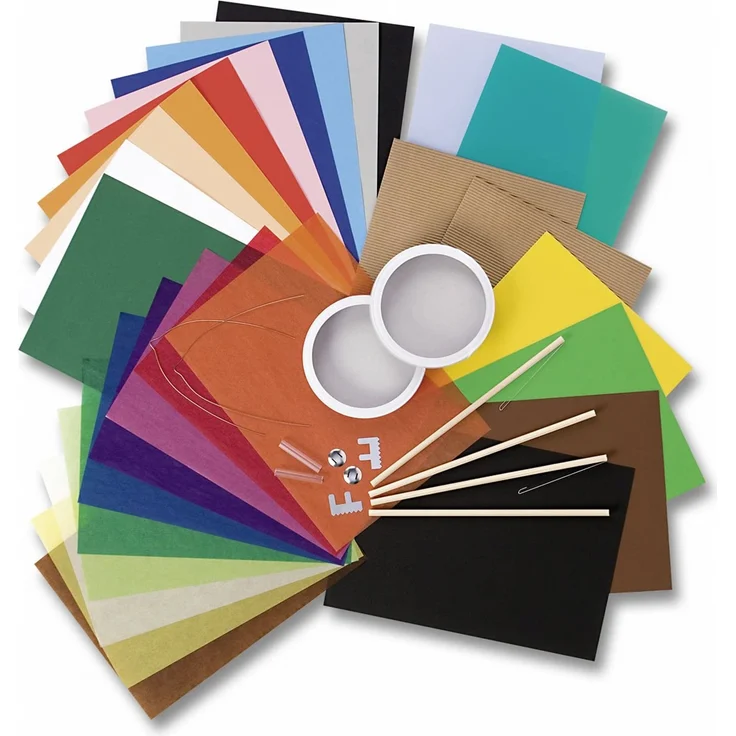 folia 951 - Laternen Bastel-Set, 37 Teile - Kreativset für Kinder und Erwachsene mit unterschiedlichen Materialien zum Basteln von Laternen – Bild 2