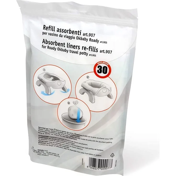 Ok baby Refill für Töpfchen Roady, 30 Stück, weiß