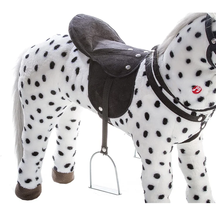 Heunec 723771 - schwarz-weiß gepunktetes Pferd stehend mit Sound 100 KG Tragkraft – Bild 3