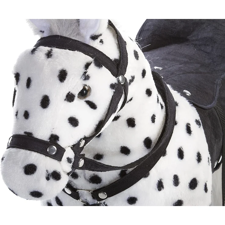 Heunec 723771 - schwarz-weiß gepunktetes Pferd stehend mit Sound 100 KG Tragkraft – Bild 2