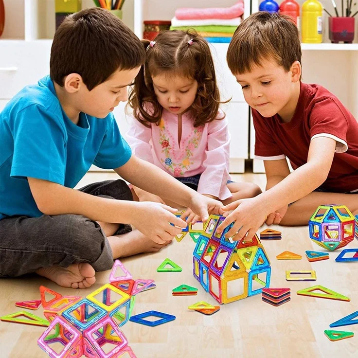 CONDIS Magnetische Bausteine 62 Teile, Magnetspielzeug Magneten Fuer Kinder Magnetbausteine Set Magnet Spielzeug Magnetspiele für Kinder Geschenk ab 3 4 5 6 7 8 Jahre Junge Mädchen Bauklötze Bausatz – Bild 7