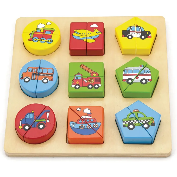 Viga Toys - Holz- Formenpuzzle - Fahrzeuge