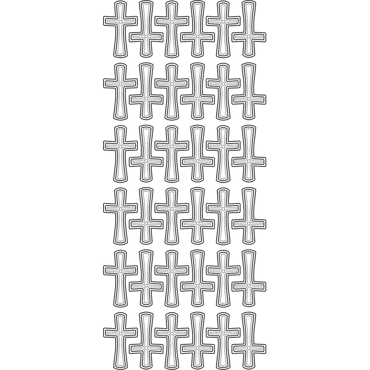 Konturensticker "Kreuz", silber