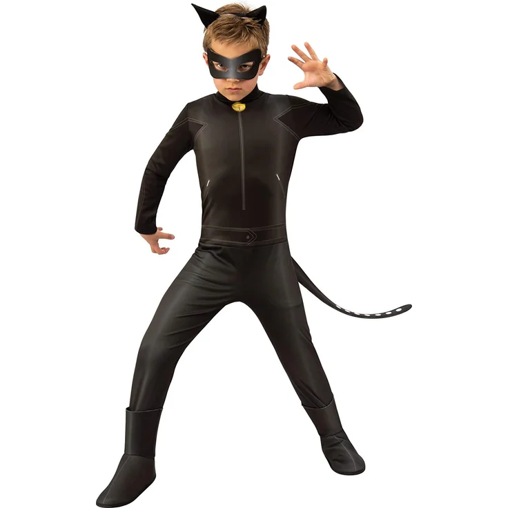Rubies Kostüm für Kinder, „Cat Noir“ aus „Ladybug“ Modern M (5-6 años) Schwarz – Bild 1