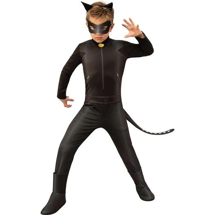 Rubies Kostüm für Kinder, „Cat Noir“ aus „Ladybug“ Modern M (5-6 años) Schwarz