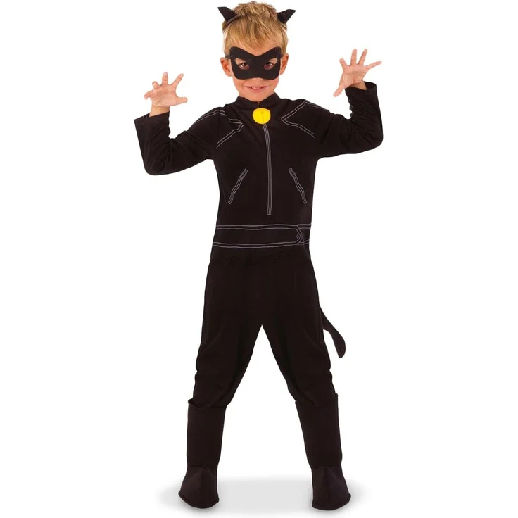 Rubies Kostüm für Kinder, „Cat Noir“ aus „Ladybug“ Modern M (5-6 años) Schwarz – Bild 2