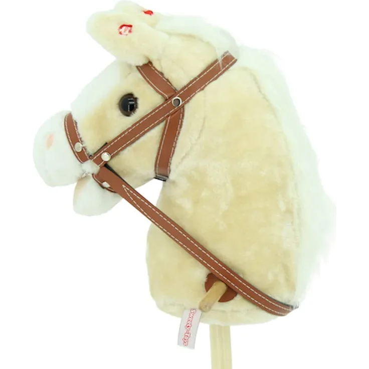 Sweety Toys 10530 Steckenpferd Hobby Horse Champagne mit Funktion Gewieher und Galoppgeräusch