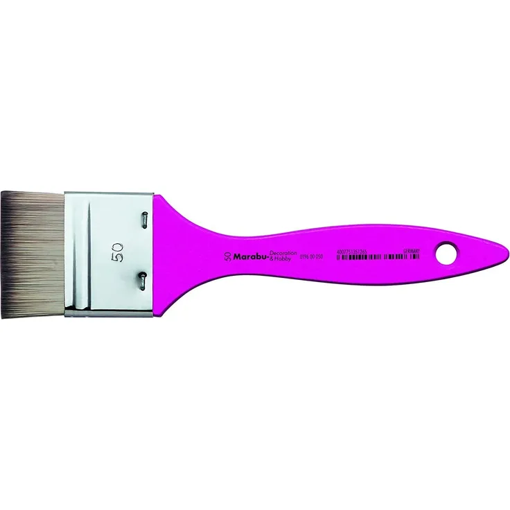 Marabu Decor und Hobby viele 50 Hochwertige Synthetik Pinsel, Holz, Magenta