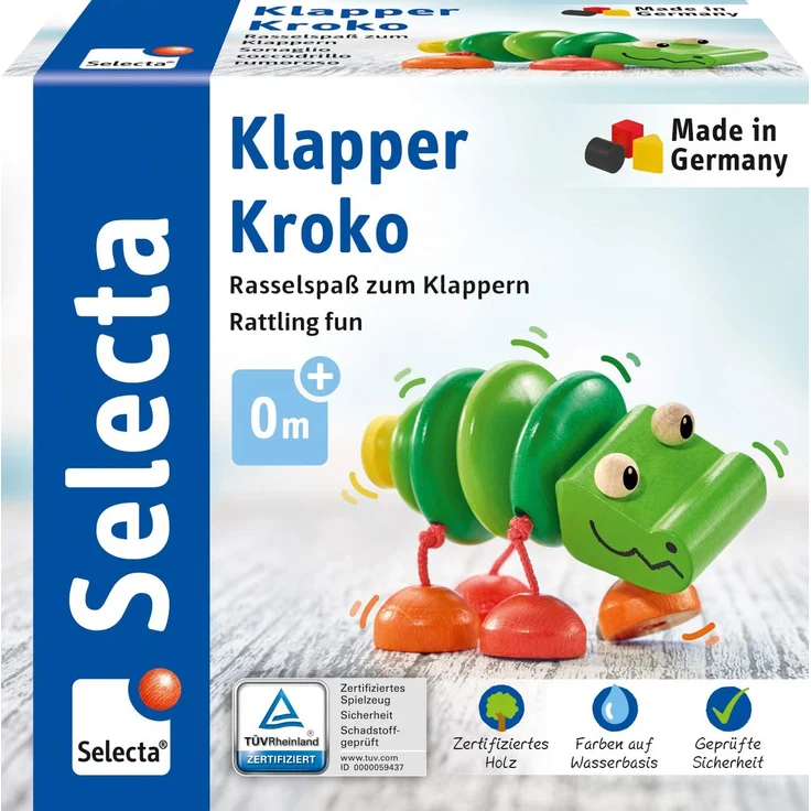 Selecta 61044 Klapper-Kroko, Greifspielzeug, 10 cm – Bild 1