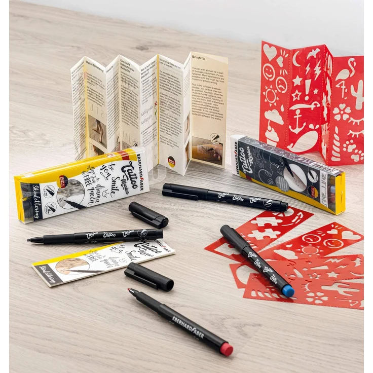 Eberhard Faber Marker Set Kids, Tattoo Stifte für Kinder, inklusive Schablonen, 4er Etui - Preisvergleich – Bild 4