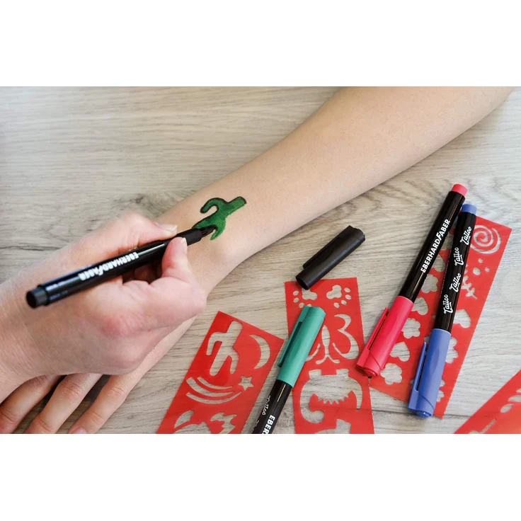Eberhard Faber Marker Set Kids, Tattoo Stifte für Kinder, inklusive Schablonen, 4er Etui - Preisvergleich – Bild 6