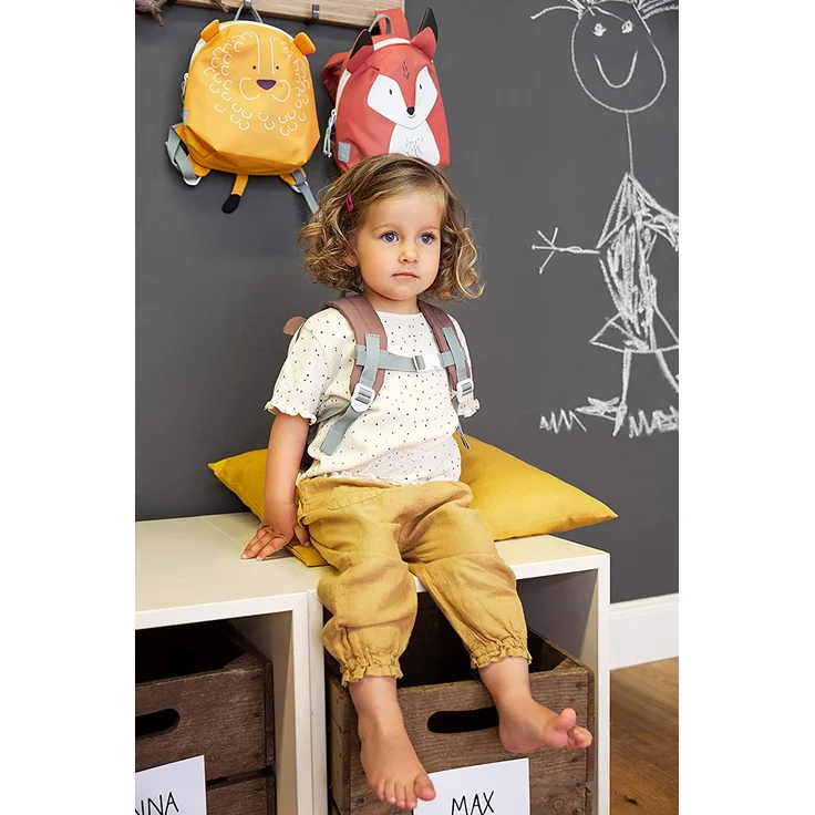 LÄSSIG Kinderrucksack für Kita Kindertasche Krippenrucksack mit Brustgurt-Tiny Backpack, About Friends Lion, 24 cm, 3,3 L – Bild 3