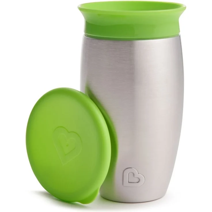 Munchkin Miracle 360° Edelstahl-Trinkbecher, auslaufsicher, ab 12 Monaten, grün, 296 ml – Bild 2