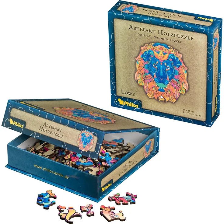 Artefakt Holzpuzzle Löwe, 124 Teile