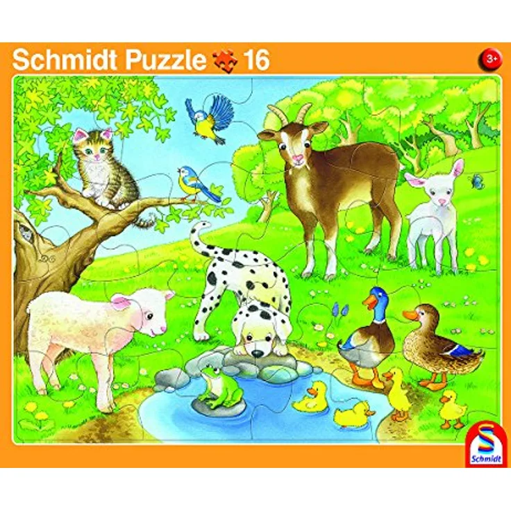 Schmidt Spiele 2er-Set Rahmenpuzzle Tierfamilie und Tierkinder 16+24 Teile